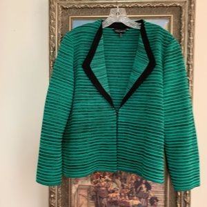 Ming Wang green and black ribbed jacket